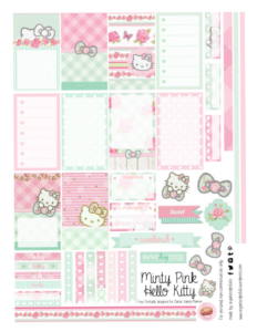 🪄 🎨 stay inspired all year long: Mint Green & Pink Hello Kitty Planner Printable