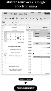 🎀 🕯️ stay inspired all year long: Master Your Week: Google Sheets Planner | Digital Design & Creative Assets