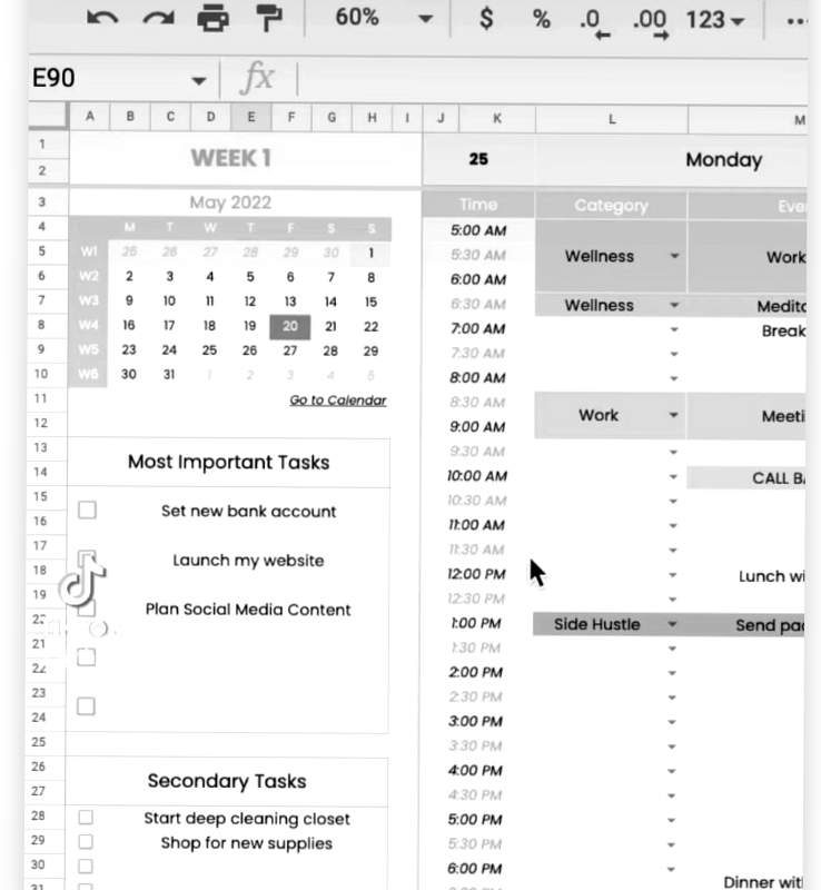 🎀 🕯️ stay inspired all year long: Master Your Week: Google Sheets Planner | Digital Design & Creative Assets