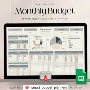 👰 👰 stay inspired all year long: Simple Monthly Budget Planner Template | Google Sheets | Digital Design