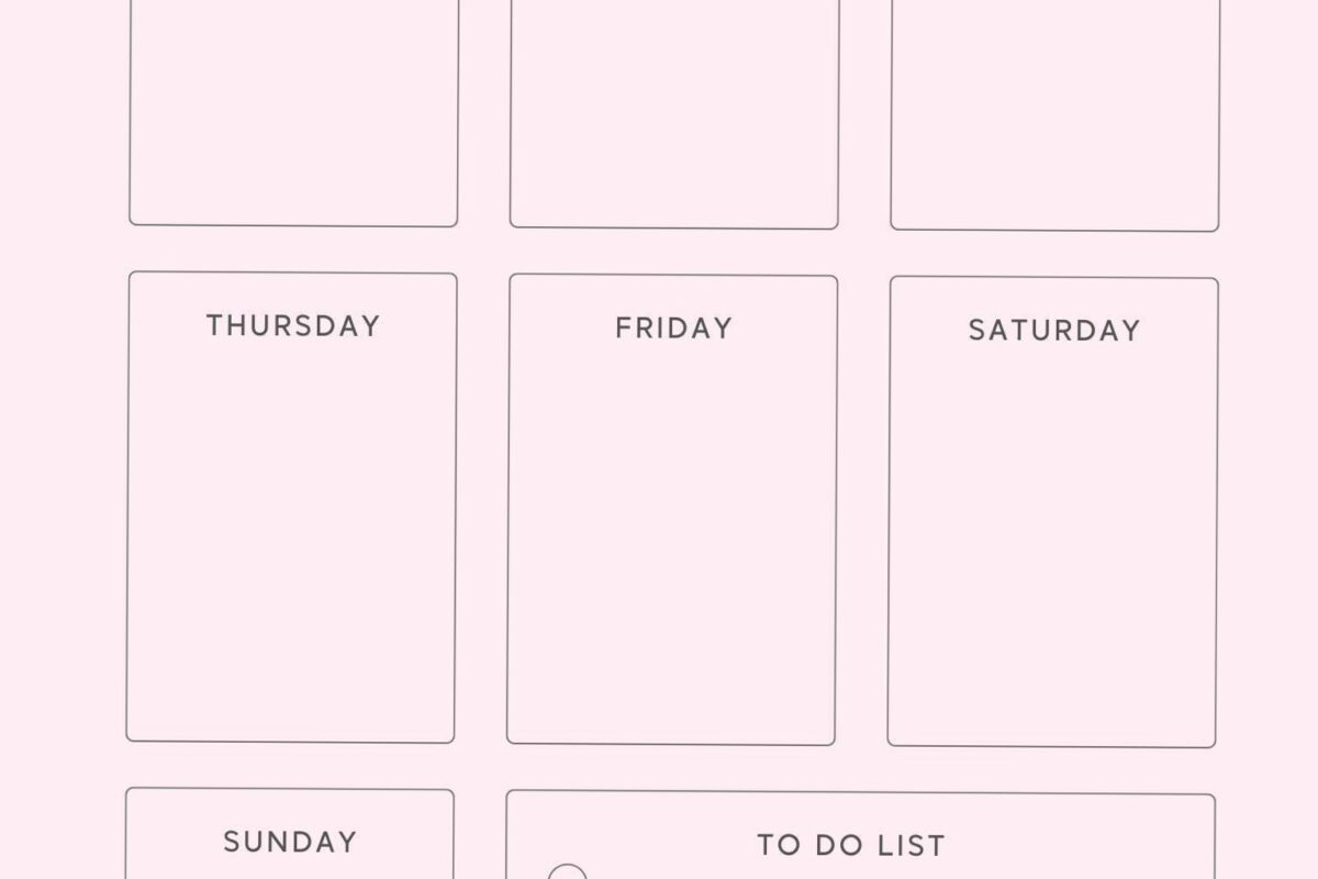 🌈 🎨 stay inspired all year long: Pink Weekly Planner Page | Creative Layout Design