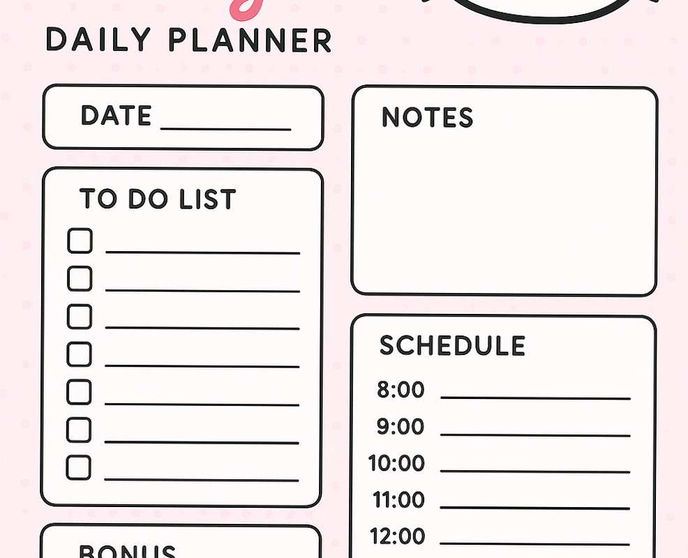 Stay Organized with Hello Kitty Daily Planner Template — 🪄 📍 romanticize your routine