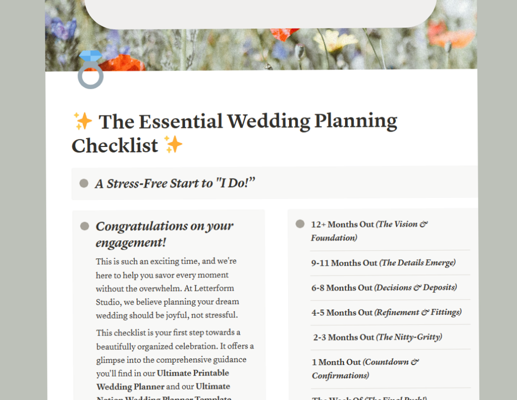 📊 📊 Stress-Free Wedding Planning Checklist & Creative Assets | ultimate printable checklist