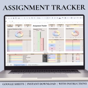 Student Assignment Tracker Spreadsheet | Creative Planner Tools — 💎 🌈 seamless organization hack
