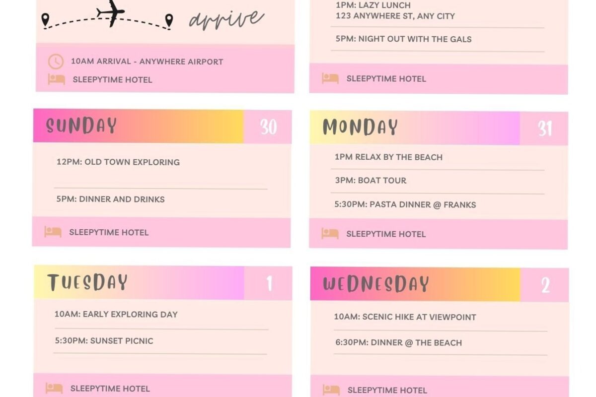 Stylish Summer Planner: Itinerary & Calendar Templates — 🥂 👰 essential planning guide