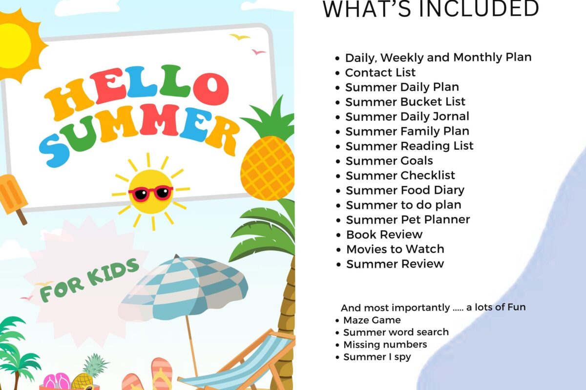 Summer Kids Planner 2025: Activities, Games & Coloring (Canva + PDF) — 📝 📅 romanticize your routine