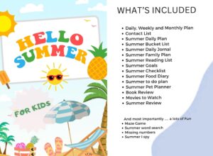 Summer Kids Planner 2025: Activities, Games & Coloring (Canva + PDF) — 📝 📅 romanticize your routine