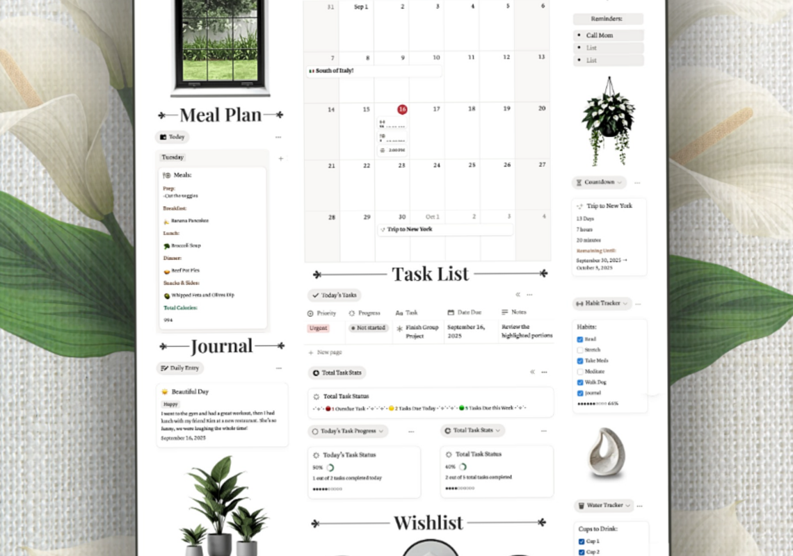 That Girl Aesthetic Notion Planner | Life Dashboard for Goals & Wellness — 💎 🌈 game-changing digital system