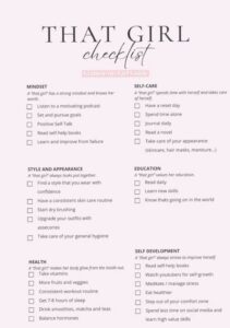 🥂 💌 THAT GIRL Checklist — Etsy UK Digital Design Planner Assets | no-stress tracker