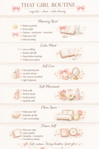 📌 📝 That Girl Routine Checklist | Coquette Clean Girl Daily Habits | essential planning guide