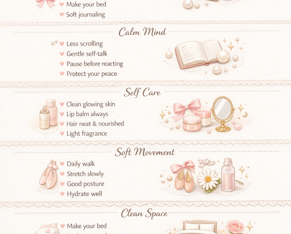 📌 📝 That Girl Routine Checklist | Coquette Clean Girl Daily Habits | essential planning guide