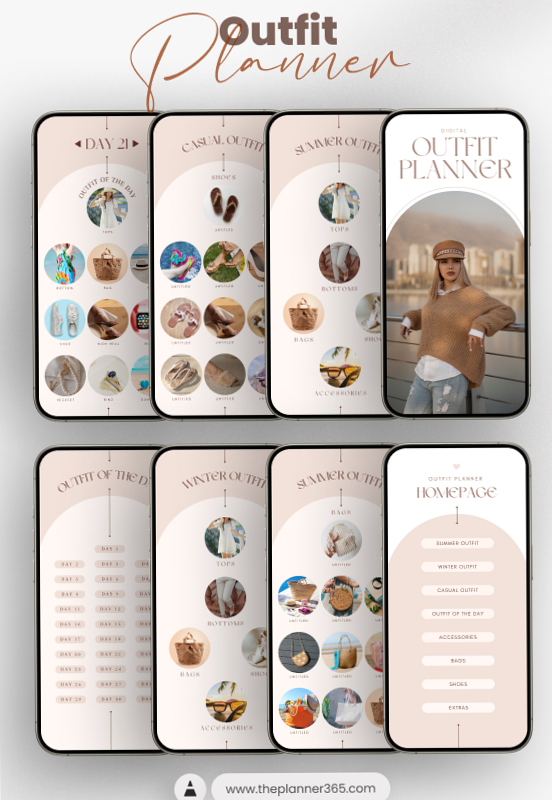 🤍 🕯️ That Girl’s Outfit Planner | Editable & ADHD-Friendly | secret to staying productive