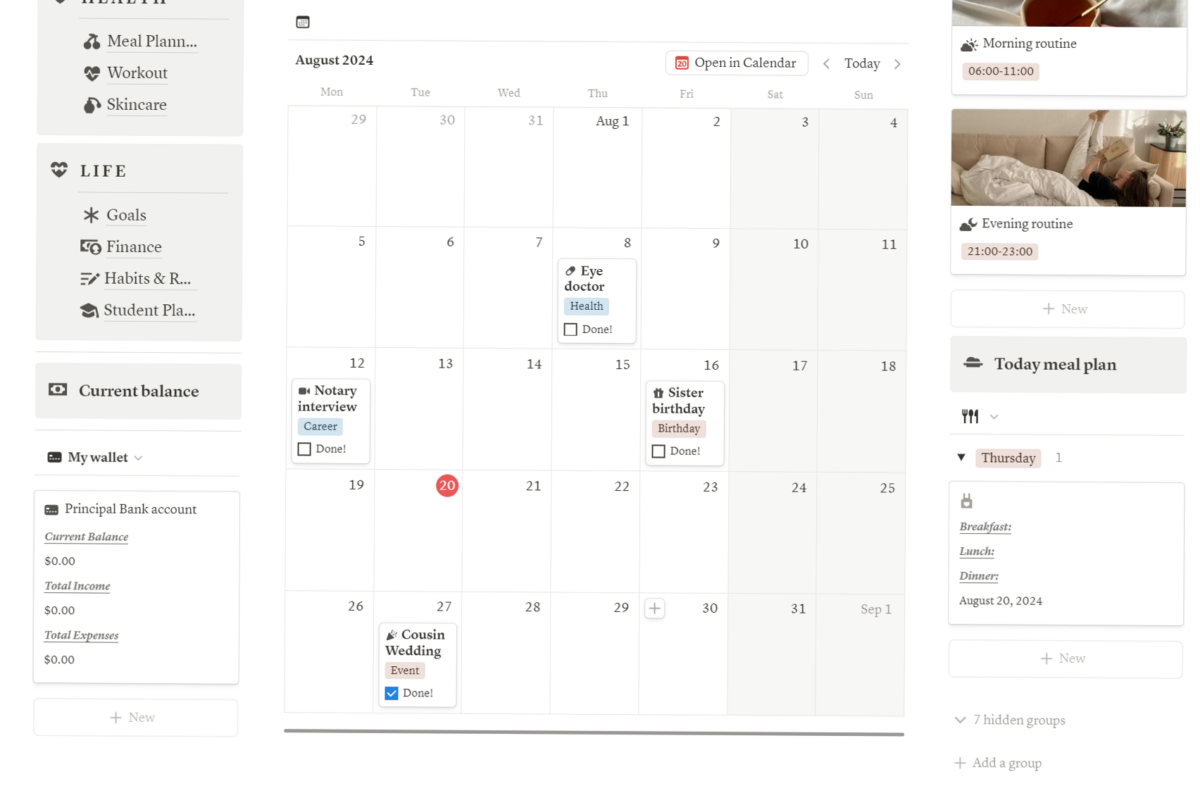 📝 📅 That Girl Student Planner | Aesthetic Notion Dashboard for Life Planning | game-changing digital system