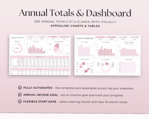 ☁️ 🎀 The Ultimate Budget Spreadsheet: Annual Overview & Dashboard Features | only tool for life admin