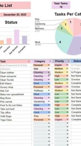 To-Do List Spreadsheet Template for Google Sheets & Excel #excel #spreadsheet #shorts — 📝 📁 only tool for life admin