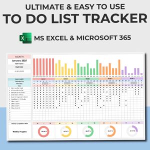 To Do List Tracker | Excel Monthly Weekly Planner | #MoneyTips — 👰 🌸 ultimate printable checklist