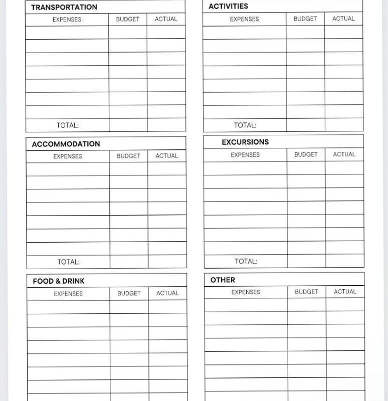 🪄 🌈 Travel Budget Planner Printable for Vacation Expenses | stay inspired all year long