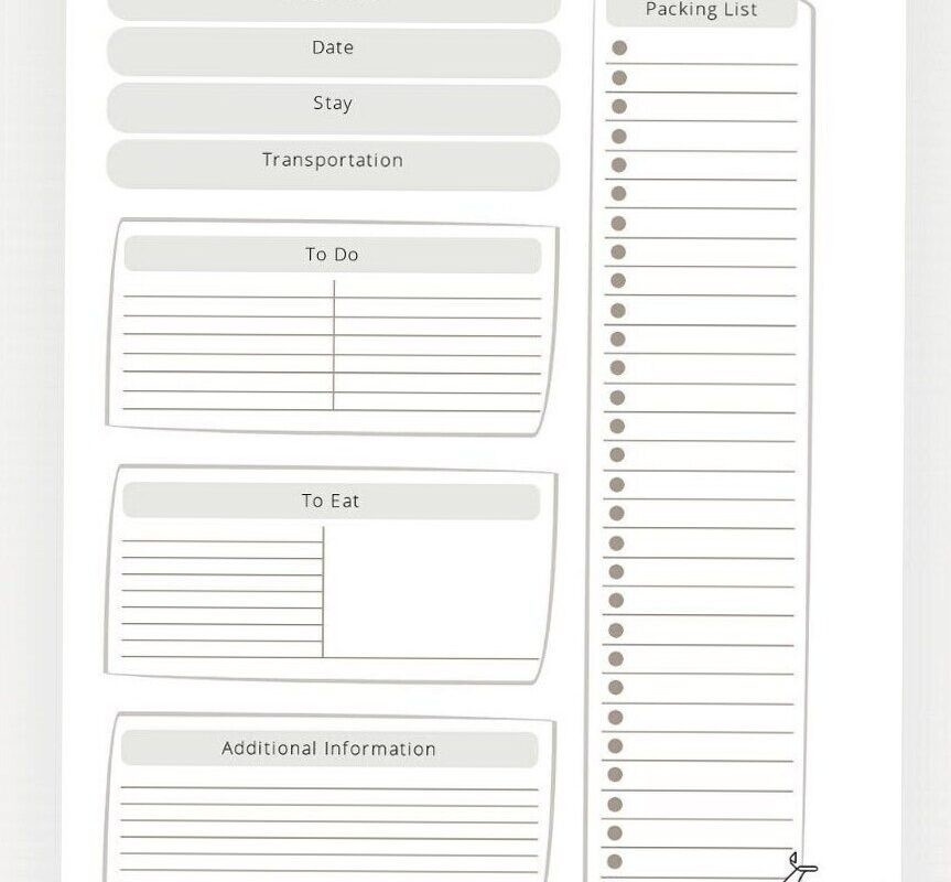 🌿 🤍 Travel Planner Digital Download/Printable | Creative Design for Adventurous Souls | stay inspired all year long