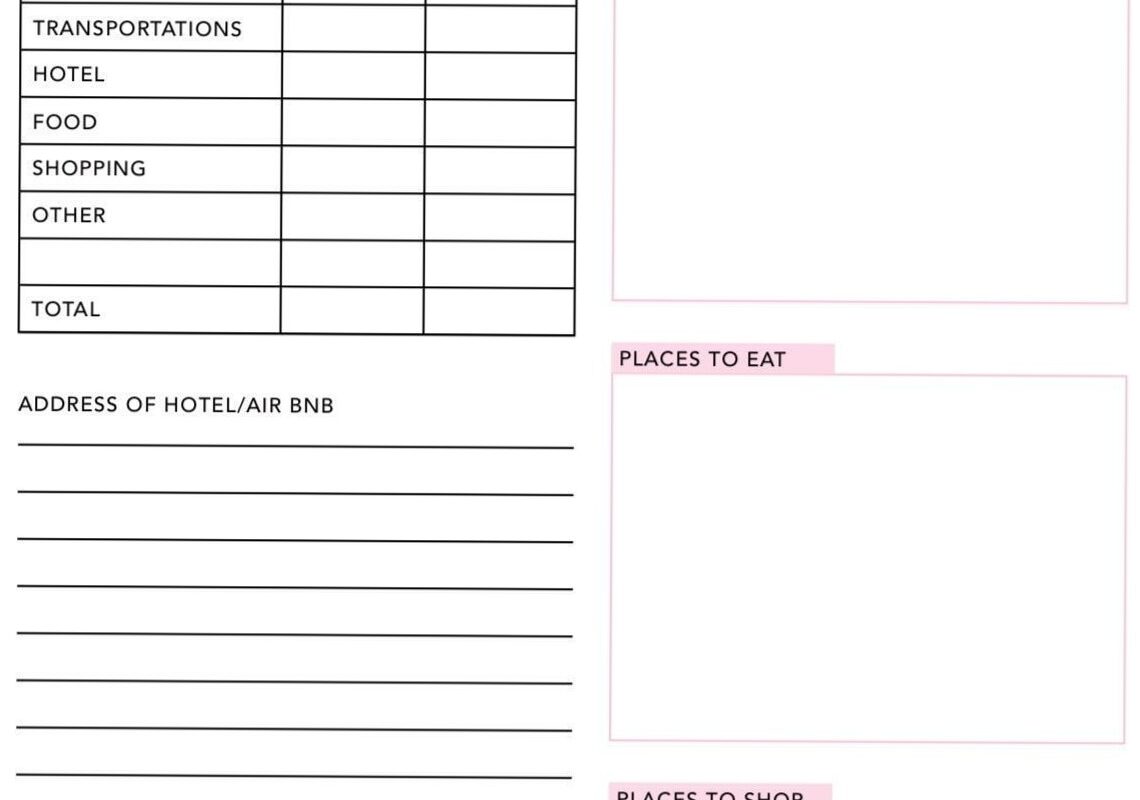 Travel Planner Printable | Vacation Organizer | 5-Day Travel Template — 📅 📅 dream life manifestation