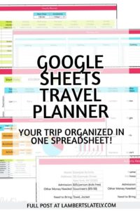 🌿 ☁️ Travel Planner Template for Google Sheets | Digital Design | dream life manifestation