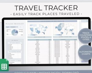 🥂 👰 Travel Planner with Google Sheets Tracker & Map | Etsy Digital Design | ultimate printable checklist