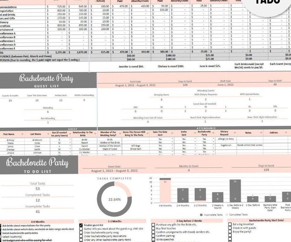 🎨 📍 Ultimate Bachelorette Party Planner Spreadsheet | 2026 efficiency hack