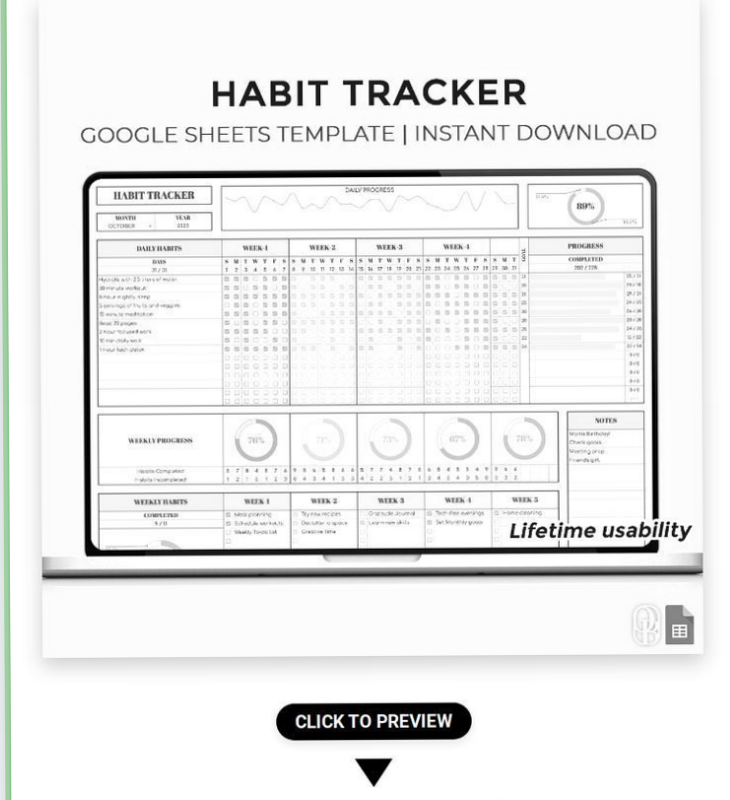 🌸 💍 Ultimate Free Habit Tracker Templates for Google Sheets! | seamless organization hack