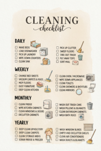 📍 🪄 Ultimate Home Cleaning Checklist | Aesthetic Daily, Weekly & Monthly Routine | seamless organization hack