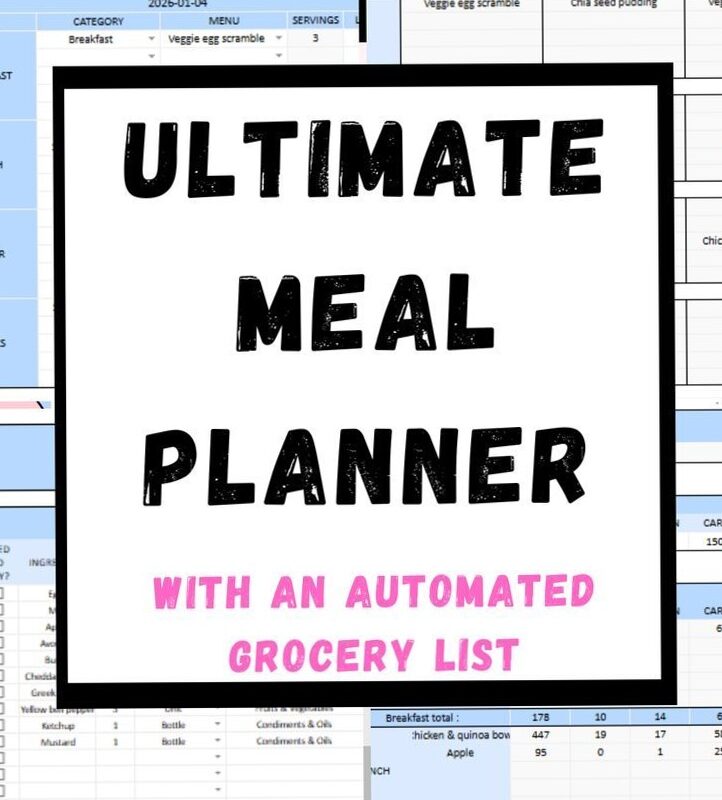 🖇️ 📝 Ultimate Meal Planner & Auto Grocery List Template | romanticize your routine