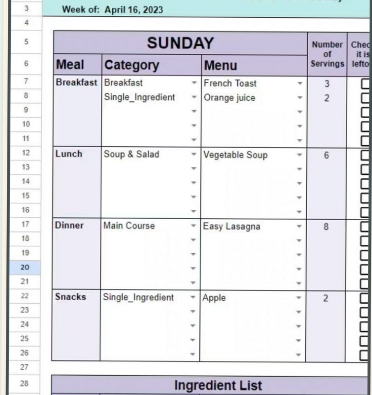 Ultimate Meal Planner Spreadsheet Template for Google Sheets & Excel — 🪄 🪄 game-changing digital system