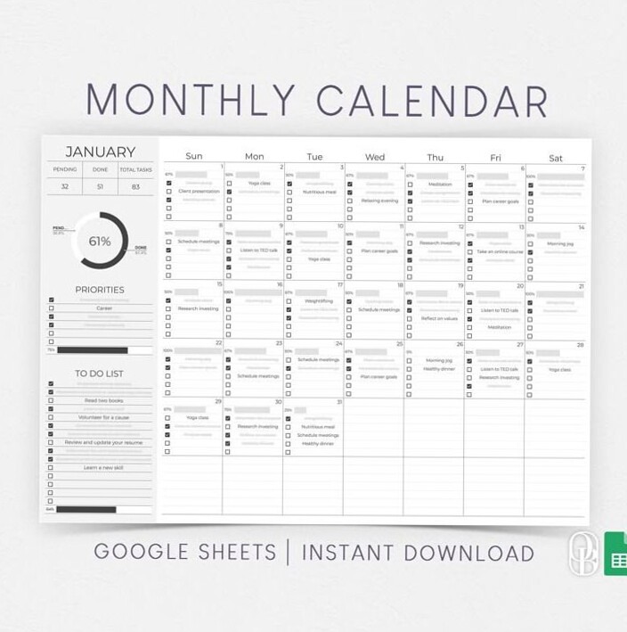 🌿 ☁️ ultimate printable checklist: Google Sheet Task Tracker & Daily Planner — Instant Download