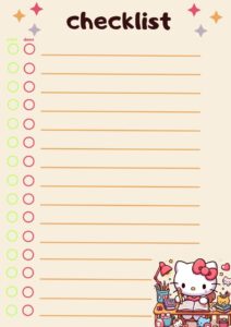 🪄 🪄 ultimate printable checklist: Hello Kitty Checklist — Digital Planner Todo List