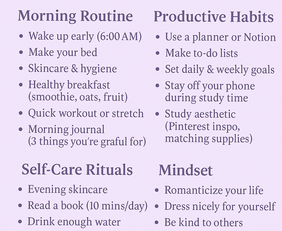 🖇️ 📌 ultimate printable checklist: How to Become That Girl Aesthetic Lifestyle Guide