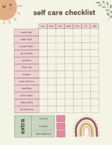 👰 🌸 ultimate printable checklist: Self-Care Planner Checklist for Digital Design & Creatives