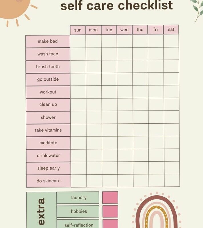 👰 🌸 ultimate printable checklist: Self-Care Planner Checklist for Digital Design & Creatives