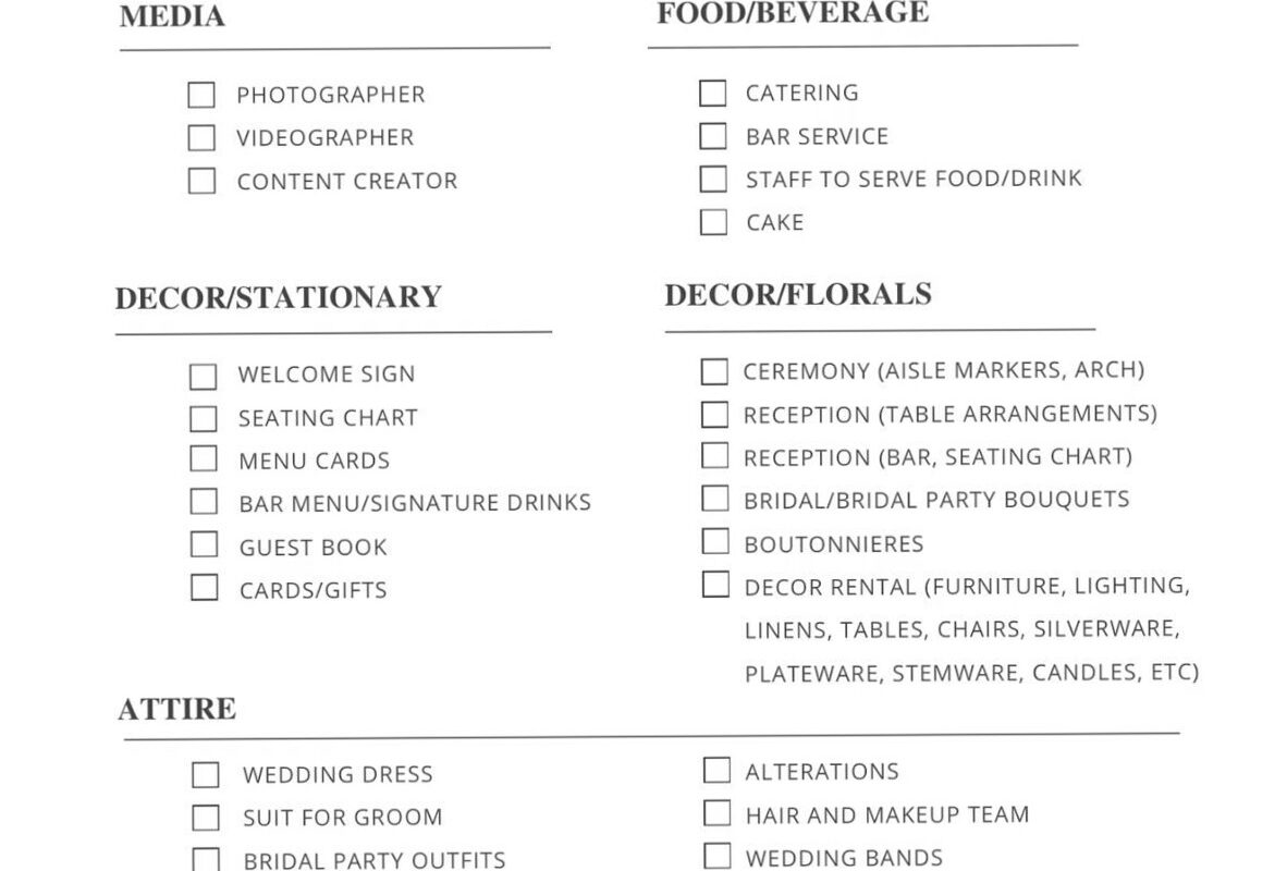 🖌️ 🪄 ultimate printable checklist: Stress-Free Wedding Vendor Checklist & Creative Assets