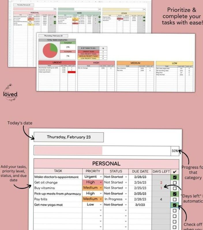 Ultimate Task Management Google Sheet Template — 🕯️ 🎀 secret to staying productive
