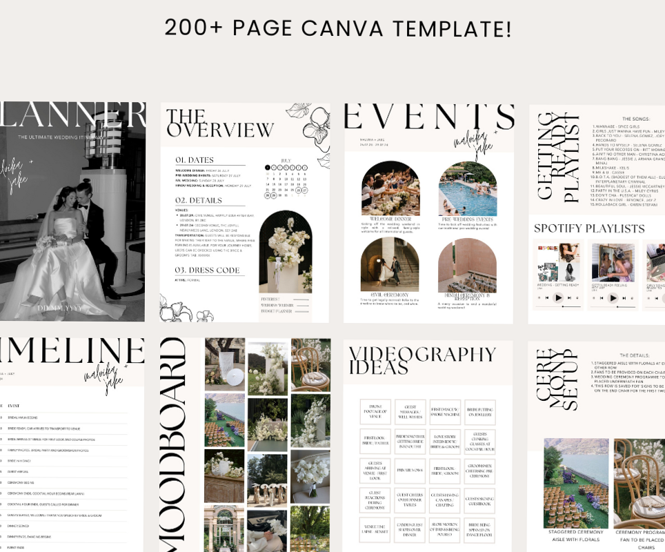 👰 💍 Ultimate Wedding Weekend Planning Binder | 200+ Page Canva Template | stay inspired all year long