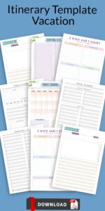 📅 📁 Vacation Itinerary Templates for Digital Design & Planners | seamless organization hack