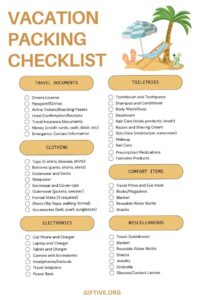 🎀 🎀 Vacation Packing Checklist PDF Printable | essential planning guide