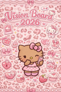 🎨 🖌️ Vision Board 2026 Hello Kitty Digital Design Planner | dream life manifestation