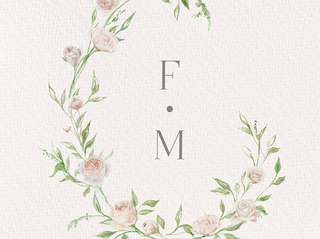 Watercolor Roses Wedding Logo Design — 🎀 🤍 stay inspired all year long