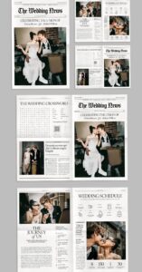 🕯️ 🤍 Wedding Newspaper Template | Brandpacks Design | romanticize your routine