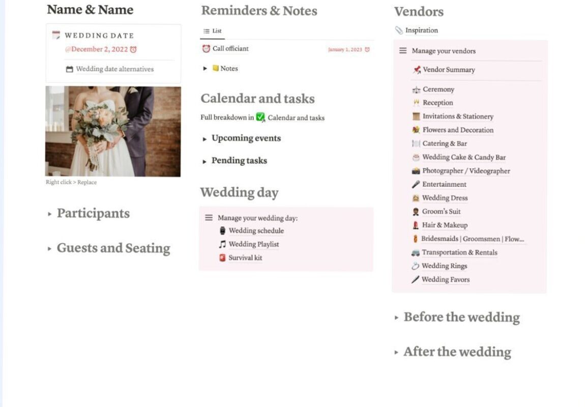 Wedding Planner Dashboard: Your Dream Day Starts Here — 💎 🖌️ pro digital dashboard