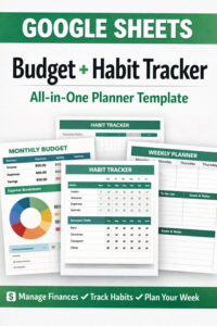 📍 🪄 Weekly Budget & Habit Tracker | Productivity Planner Template | no-stress tracker
