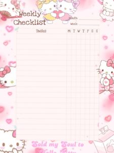 Weekly Checklist Planner for Creative Productivity — 📊 📝 no-stress tracker