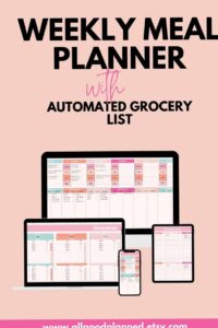 💎 🪄 Weekly Meal Planner Template | Google Sheet & PDF Design | pro digital dashboard