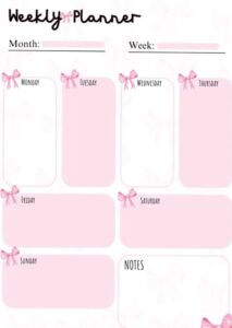 Weekly Planner Printable for Morning Routine Confidence — ☁️ 🕯️ dream life manifestation