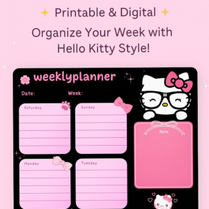 🥂 💍 Weekly Planner – Printable PDF (A4) | stay inspired all year long