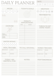 White Elegant Customizable Daily Planner Templates — 🌿 🤍 romanticize your routine